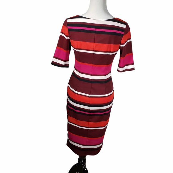 Slate & Willow Size Medium Bold Striped V-Neck Knee Length Dress - Picture 3 of 7